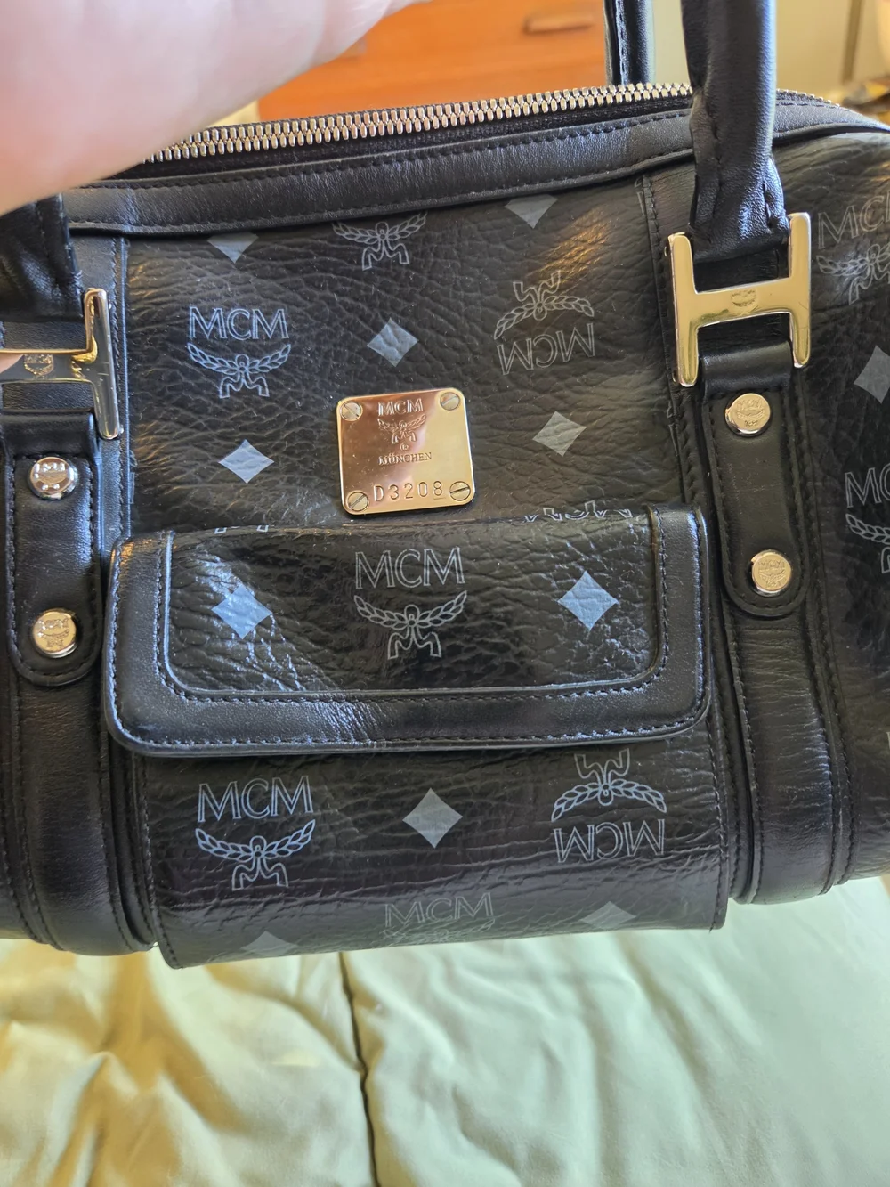 MCM Visetos Boston Bag With Matching Briefcase